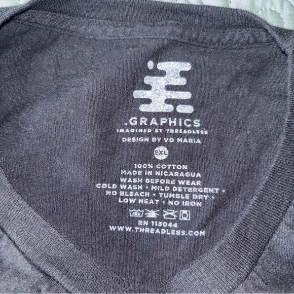 Threadless Black T-Shirt with Red and Blue 'NOPE' Neon Graphic - Picture 4 of 5